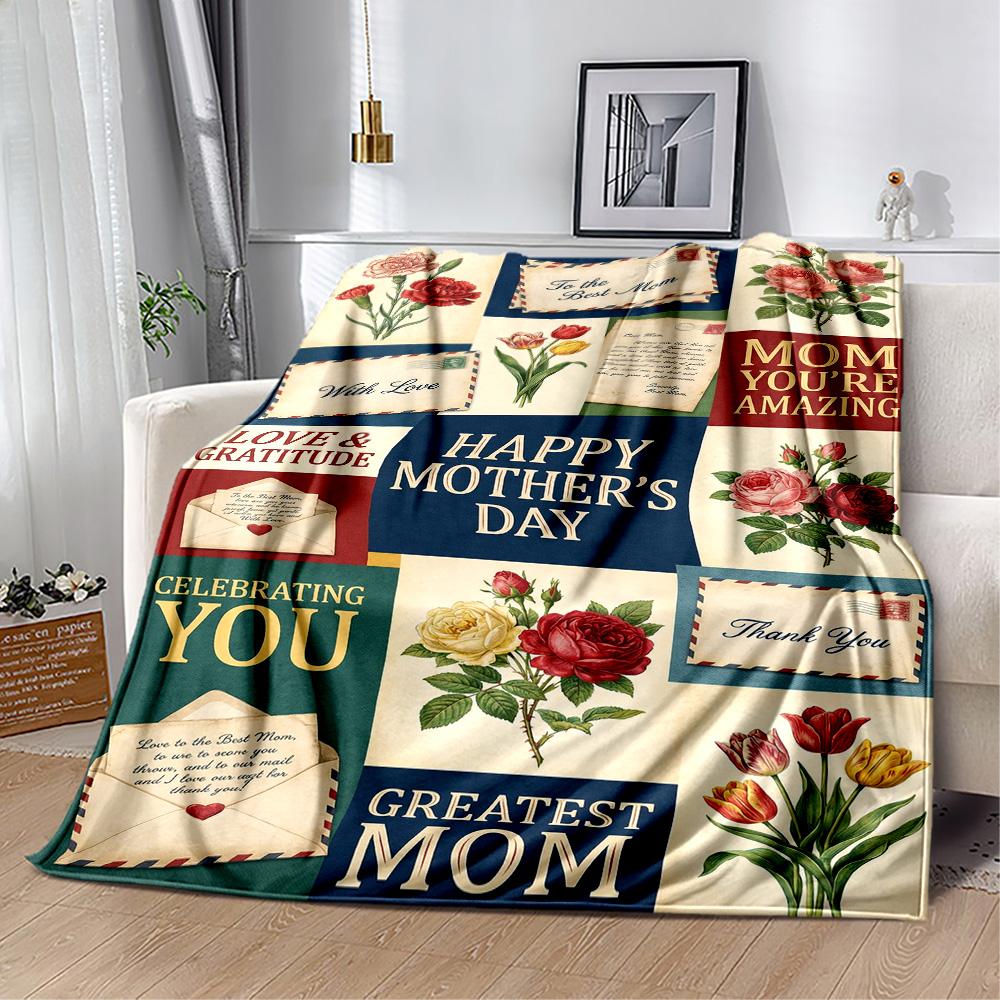 Mom's Heart And Love Blanket Suitable for Sofas,travel, Living Rooms Also a Good Gift for Friends and Family Suitable for All Seasons.