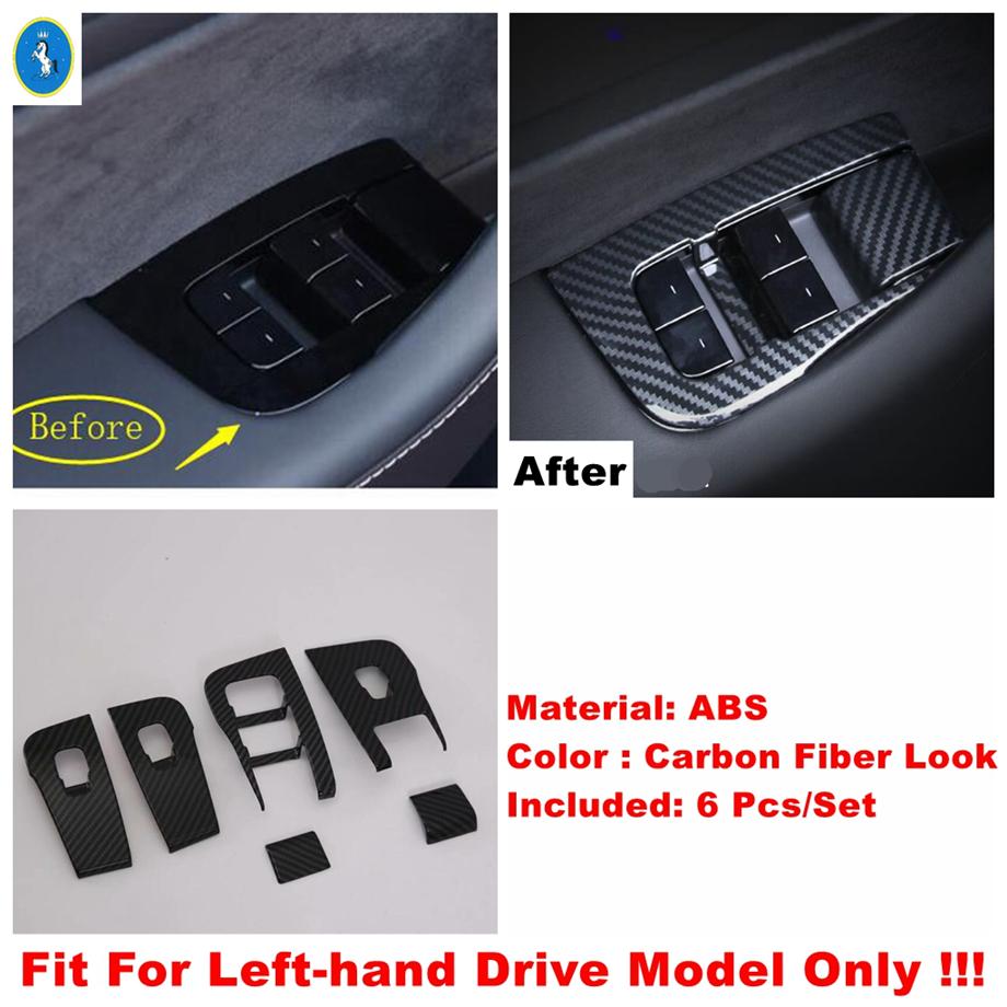 Lift Button Steering Wheel Read Lamps Air AC Panel Cover Trim For Tesla Model Y Carbon Fiber Interior Refit Accessorie
