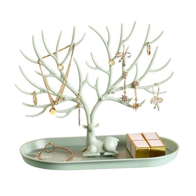 Albero di Corna Porta Gioielli Supporto Espositore Albero Torre Scaffale Organizzatore da Appendere con Cervo per Anello