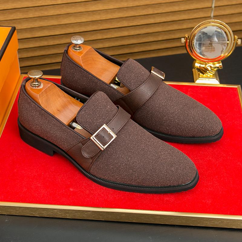 

Новые мужские деловые лоферы черные коричневые ПУ мужские повседневные модные с пряжкой кожаные туфли мужские для бизнеса офиса путешествий размер 38-48 48 коричневый
