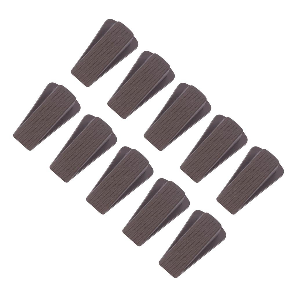 10Pcs Brown Door Stopper Set Convenient Practical Robust No Deformation Door Stop Wedge Kit for Home
