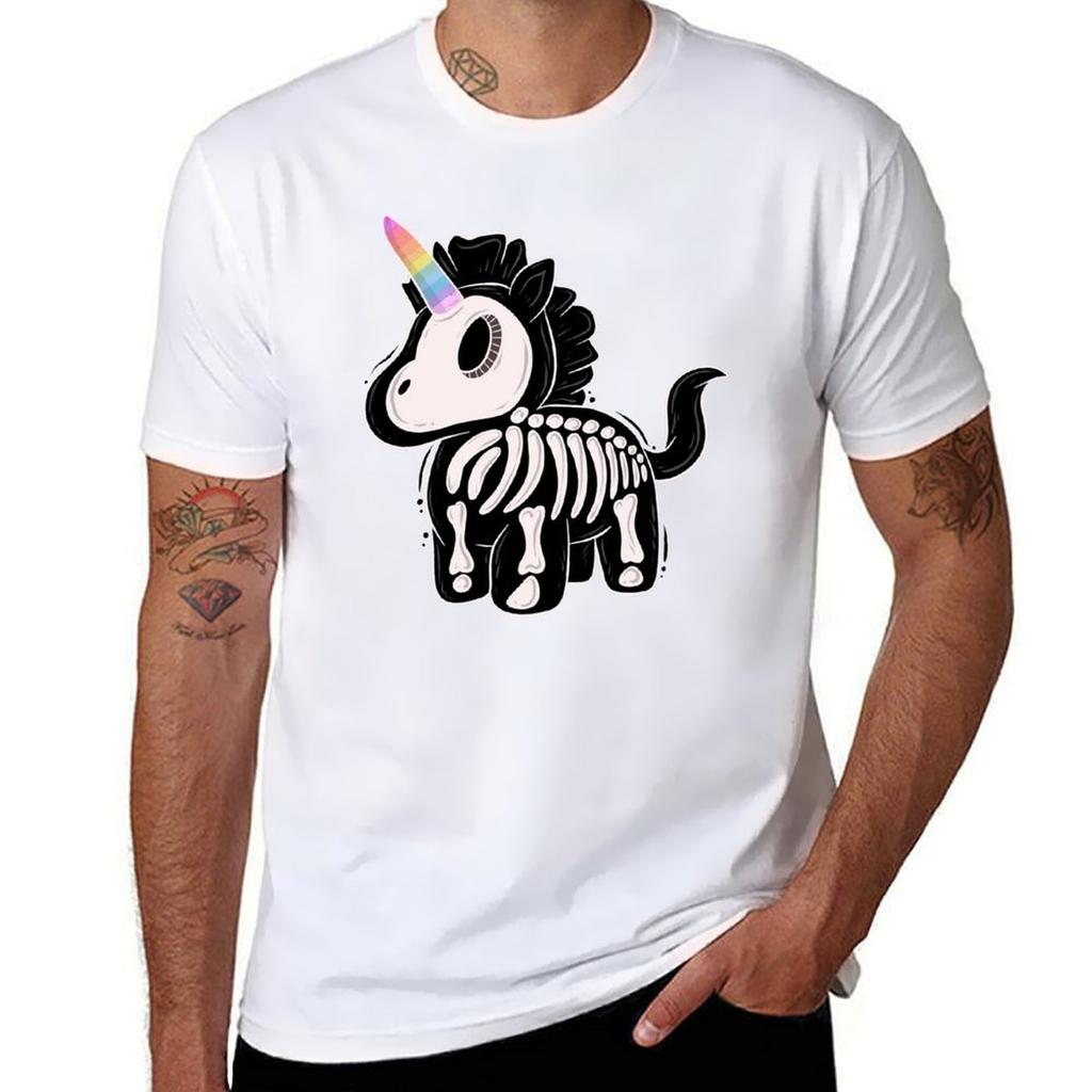 Unicorn Skeleton Tshirt Casual Street Style Short Sleeve Tee
