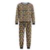 Set de pijama din flanelă cu imprimeu de Crăciun coordonat pentru familie, cu bluză cu mânecă lungă și pantaloni