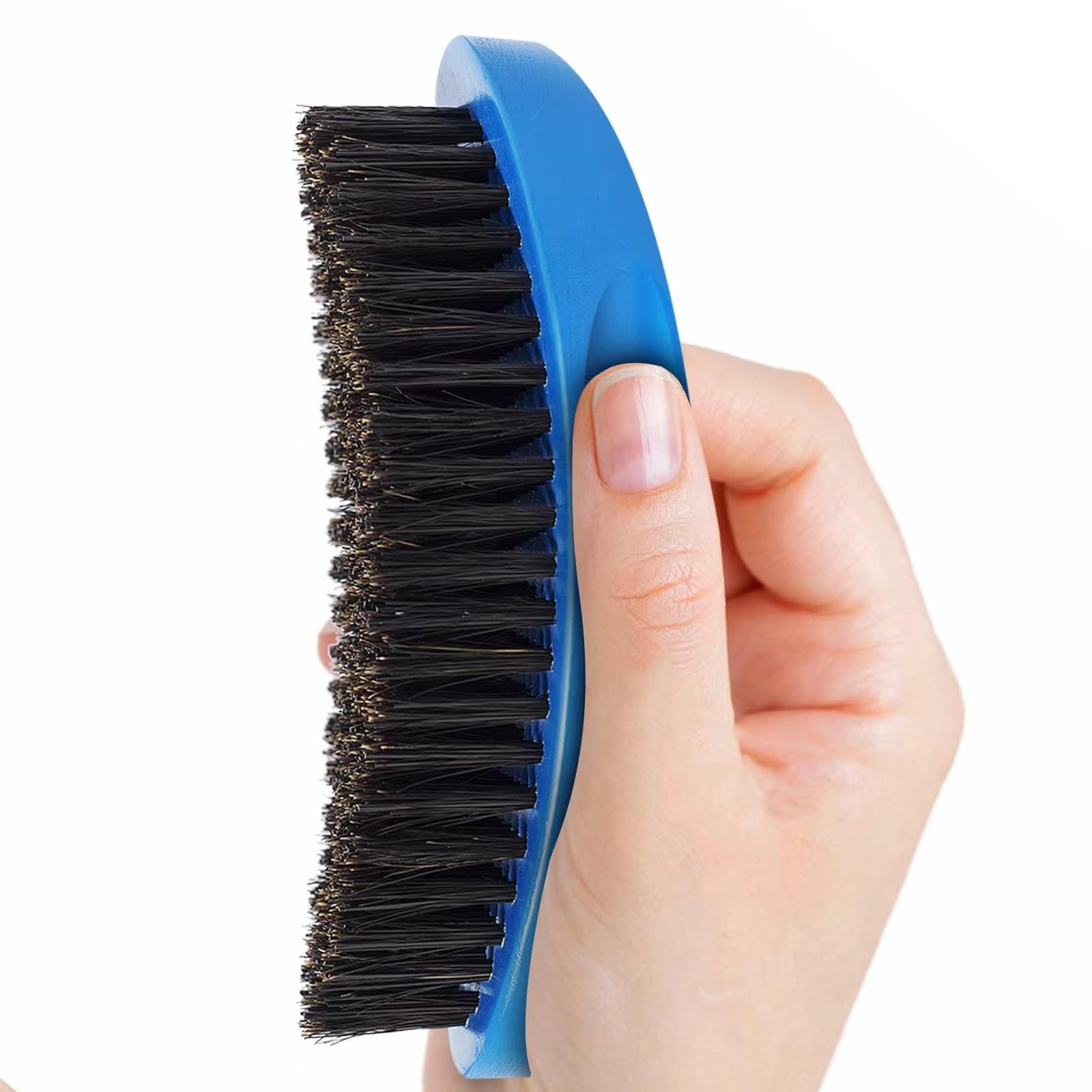 

Aosina Wave Brush Hair Natural Beech Wood Reinforced Pure Black Boar Hair Perfect for Growing Wolf and Great Christmas Gift - Men s Brush, & Bristles,
