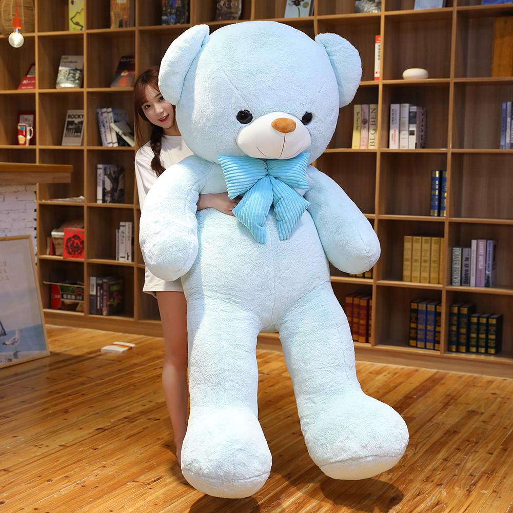Large Bow Tie Bear Girl Plush Toy Couple Hug Bear Doll For Friends Wedding Gift Rag Doll Hair