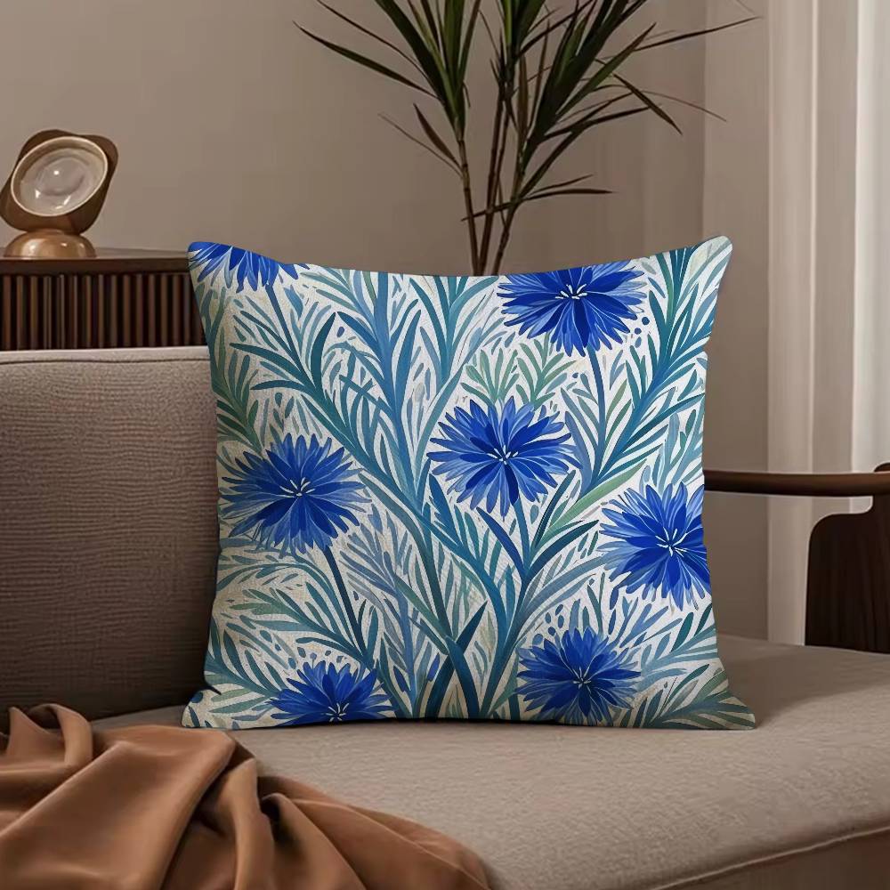 

fashion Cornflower Pillow Case Anti-dustmite Pillowcase Invisible zipper silky short plush Sofa cushion cover 30cmx30cm