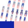 French Flash Diamond Wearable Nails - Pipe-Shaped Rectangular Fake Nail Tips