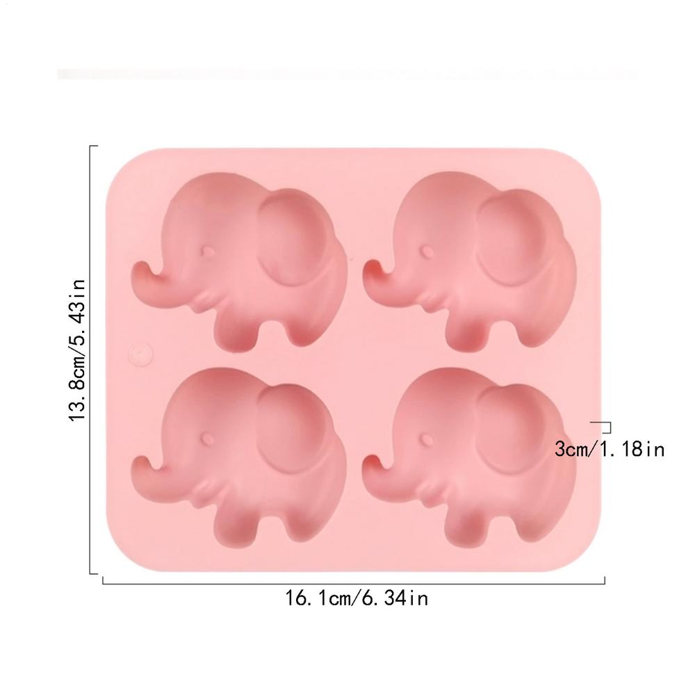 Molds For Baking 4-Cavity Elephant Diy Nonstick Tray Muffin Silicone Molds Baking Supplies For Cake Muffin Chocolate Ice Candy