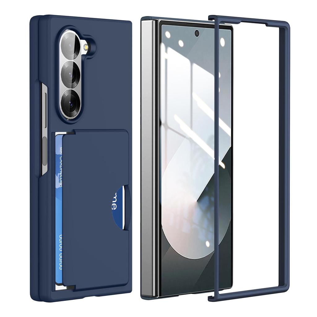 Samsung Z Fold7 Transparent Card Holder & Stand Case - Frosted Protective Design for Foldable Screen