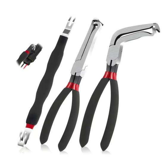 1/2/3Pcs Automotive Electrical Terminal Connector Separator Removal Tool 2-in-1 Multi-Functional Straight Bent Head Electrical Disconnect Pliers