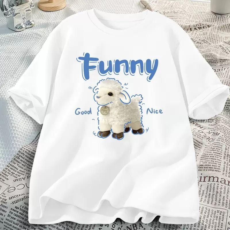 

Девушки Одежда Уличная одежда Y2k Женская футболка Женская Лето 2024 Женские Свободные Универсальные Футболки Студенты Милые Каваии С коротким рукавом S