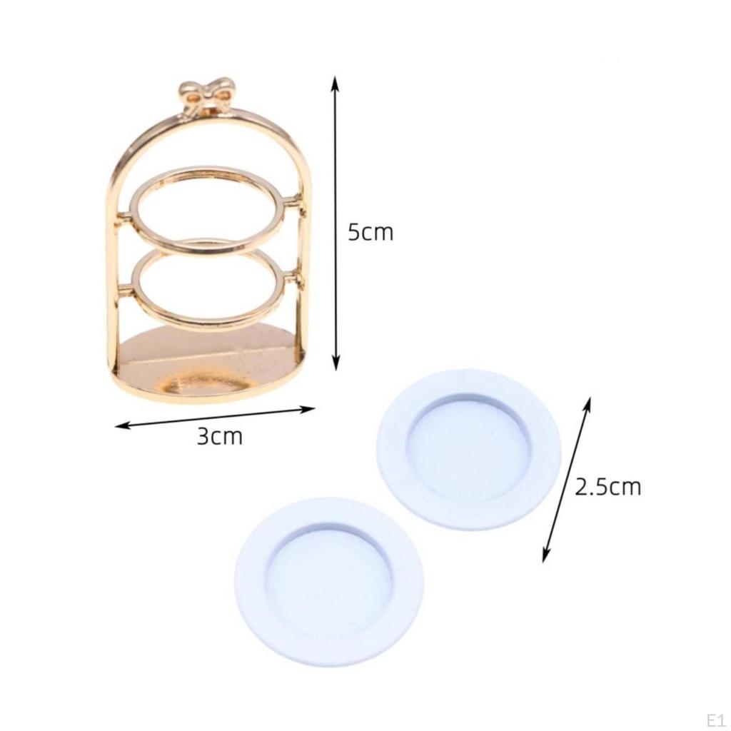 Dollhouse Dessert Display Rack Freestanding 2-Tier Cake Stand Delicate