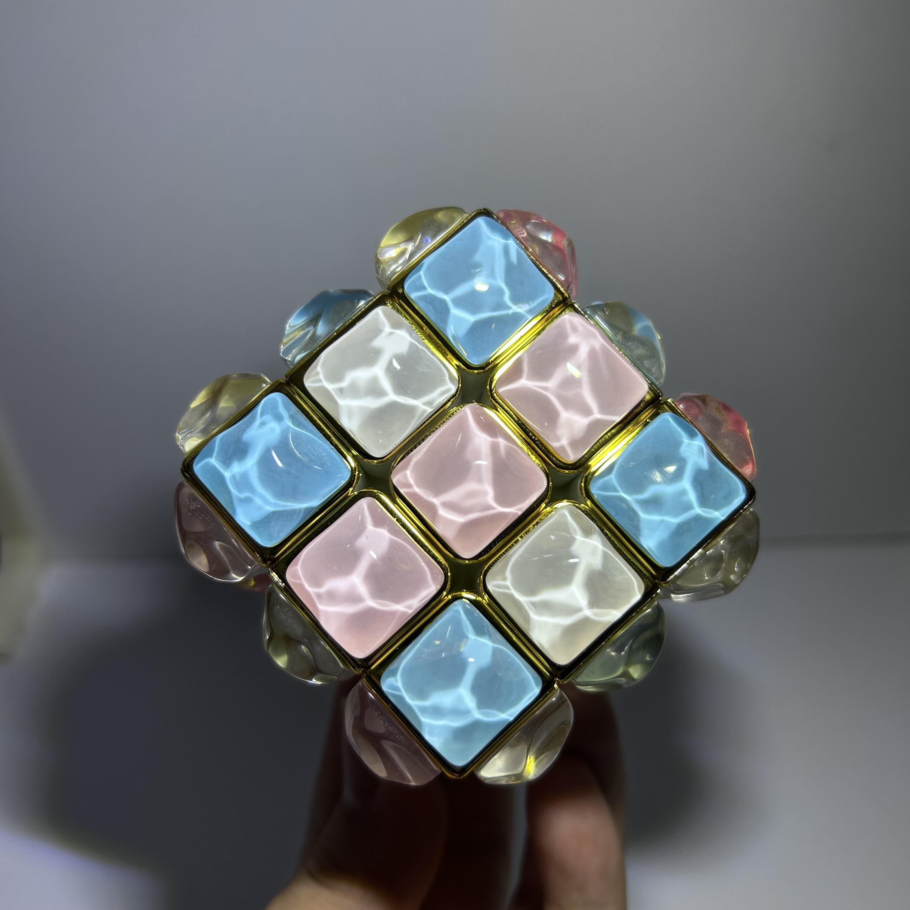 

New 3x3 Wave Magic Cube Magnetic Puzzle Cube Transparent Magnetic Children s Educational Toy Non-magnetic C