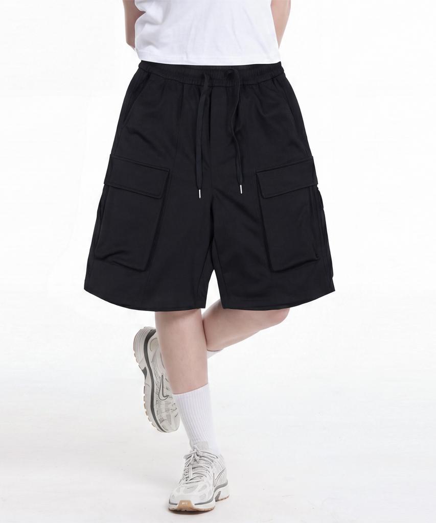 CREAM SODA LAB Air Bermuda Side Cargo String Shorts Black