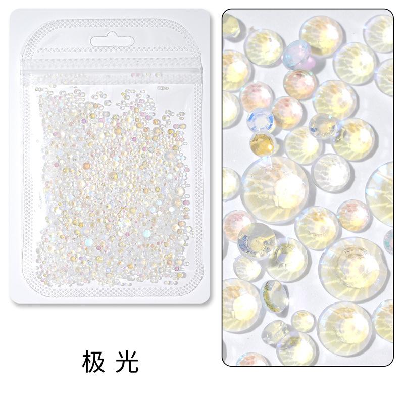 1440 buc, Un pachet întreg de manichiuri colorate, Diamante cu fund plat, Burghie din sticlă de cristal nu pot cădea de pe fund, Bijuterii cu diamante rotunde cu dimensiuni mixte.