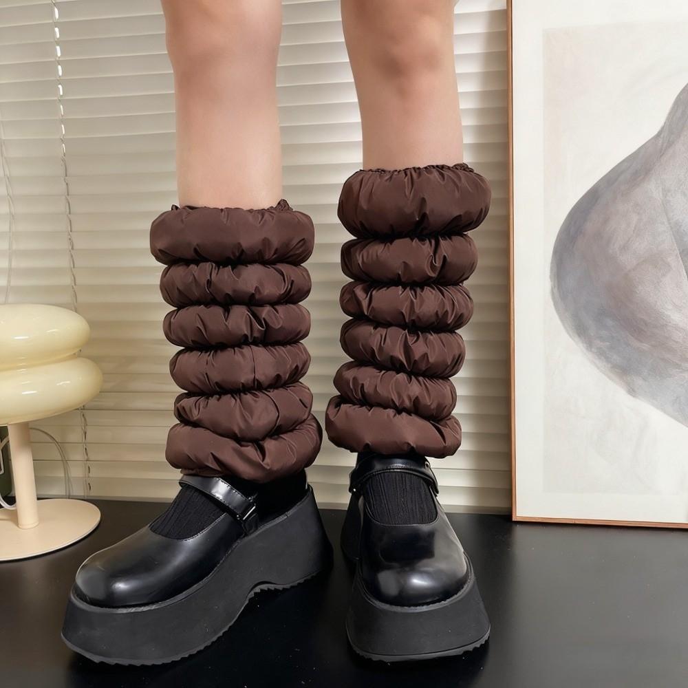 Fluffy Down Cotton Leg Warmers Thickened Boots Cover Fashion Loose Socks Foot Cover Women