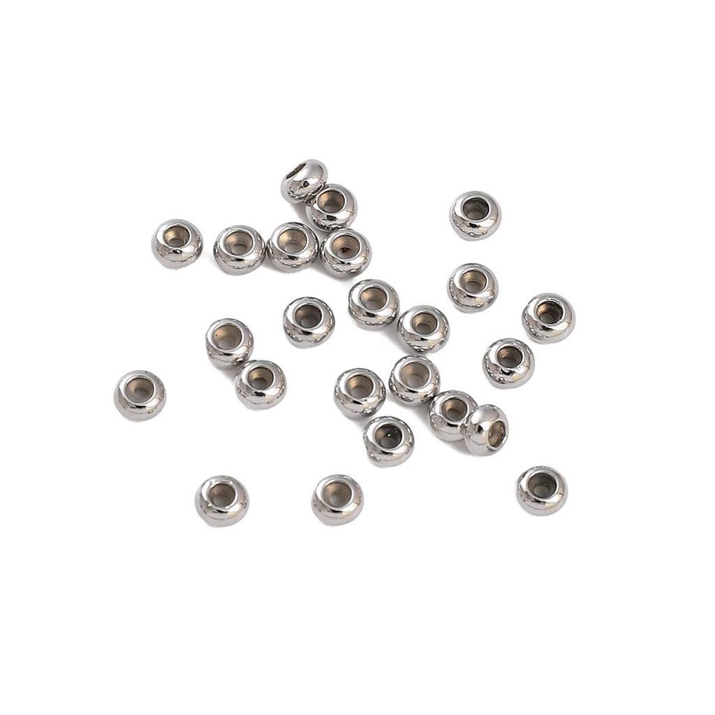 2Pcs Copper Flat Round Silicone Beads For DIY Jewelry Making Craft Accessories