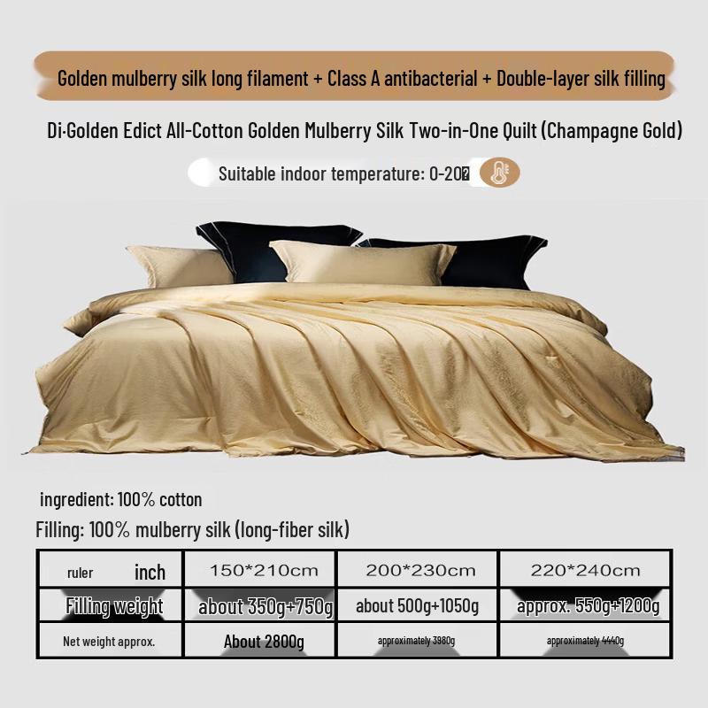 Mercury Home Textiles Premium Mulberry Silk Comforter Set