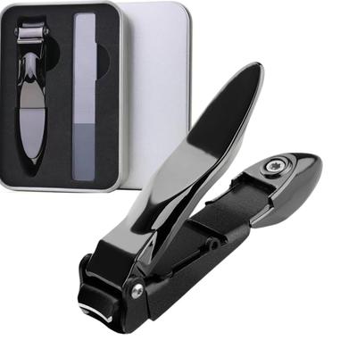 Stainless Steel Nail Clippers New Premium Gunmetal Finish with Curved Convenient for Everyday Use and a Popular Includes File and Storage Limited