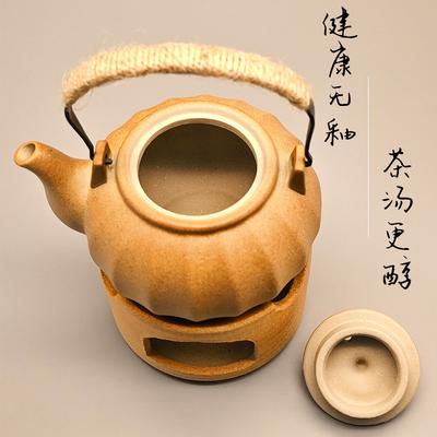 Pumpkin Teapot Heat Resistance Ceramic Teapot with Handle & Lid for Warm Tea Outdoor Camping Unique Pumpkin Tea Kettle