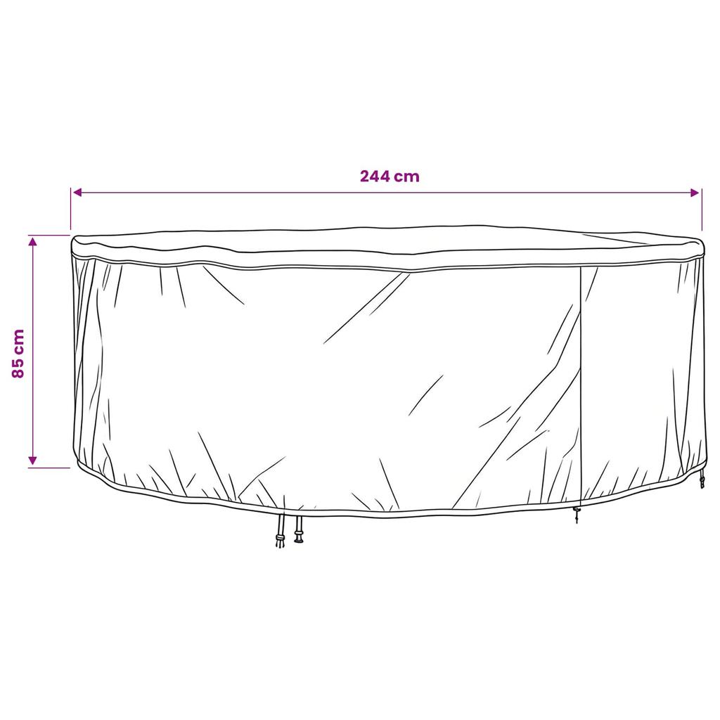 Furniture Cover Black 244 x 244 x 85 cm 210D Oxford Fabric