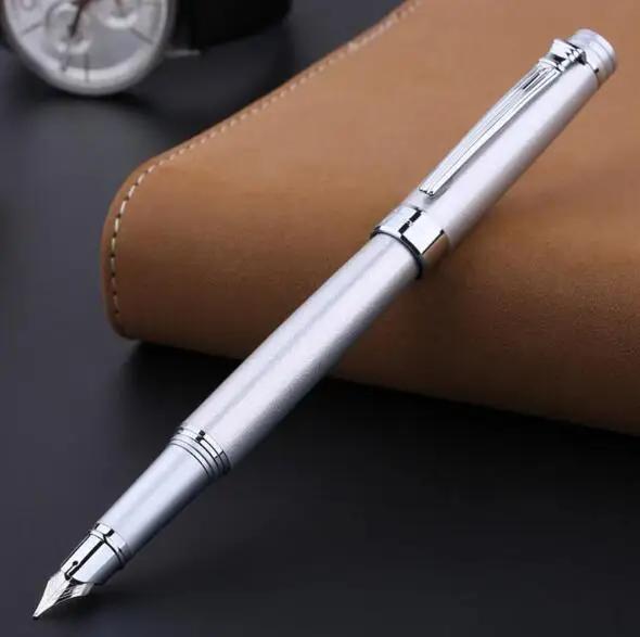 Оригинальная перьевая ручка Pimio Picasso ps 917 с золотым клипом, серебристая, для студента, учителя, бизнеса, римский стиль, упаковка в подарочной коробке without giftbox серебряный