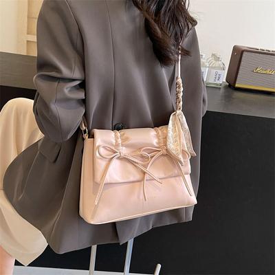 Ballet Style Bow Underarm Bag Women's New Large-capacity Messenger Bag Commuter Tote Bag