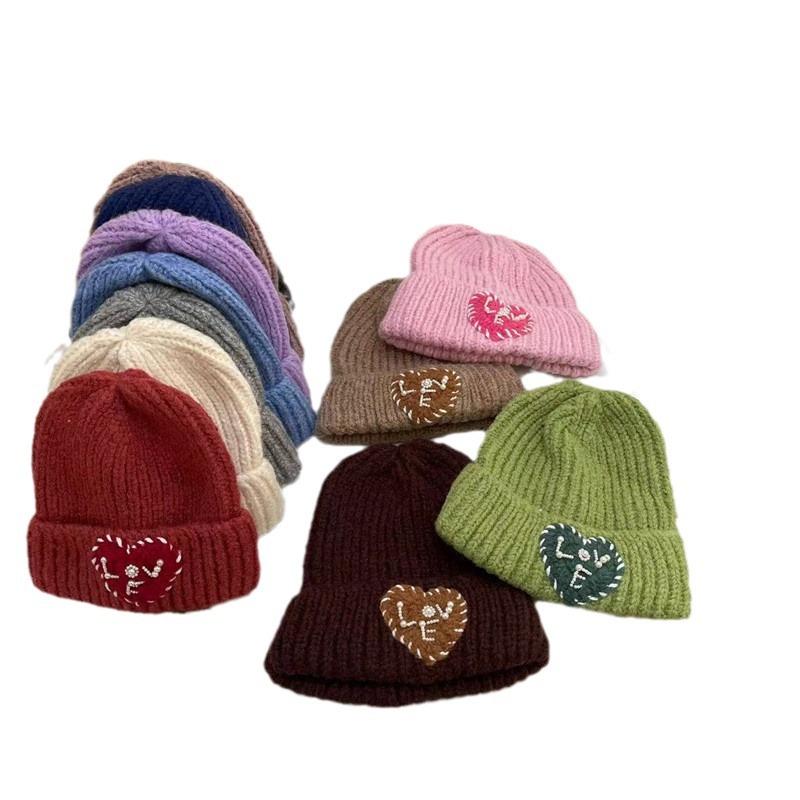 Love Loose Knitted Woolen Hat Women's Autumn and Winter Ear Protection Warm Hat