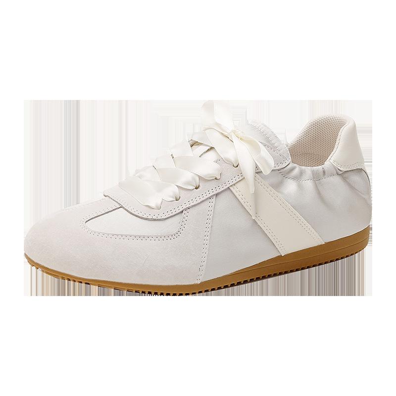 Cowhide version~ Ballet training shoes women's soft-soled splicing versatile breathable casual sports shoes leather flat-soled Forrest Gump shoes