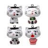 Cat Resin Figurine Keychain With Cartoon Style For Gift Giving And Collection