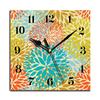 24 Cm Fashion Originality Wooden Square Wall-mounted Clock Quiet Desk Clock for Kitchen Office Living Room Study Dining Room