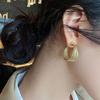 1pair Heavy Industry Drawbench Textured Light Luxury Metal C-shaped Earrings