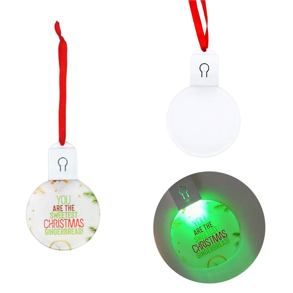Personalized LED Sublimation Christmas Ornament Unfinished Round Acrylic Christmas Decoration Unique Holiday Gift
