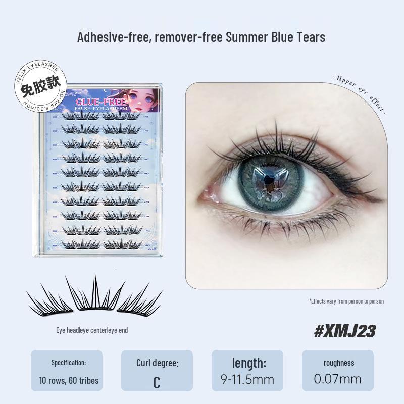 Pingdu Klebefreies Sonnenblumen-Dickes Falsche Wimpern Set gray