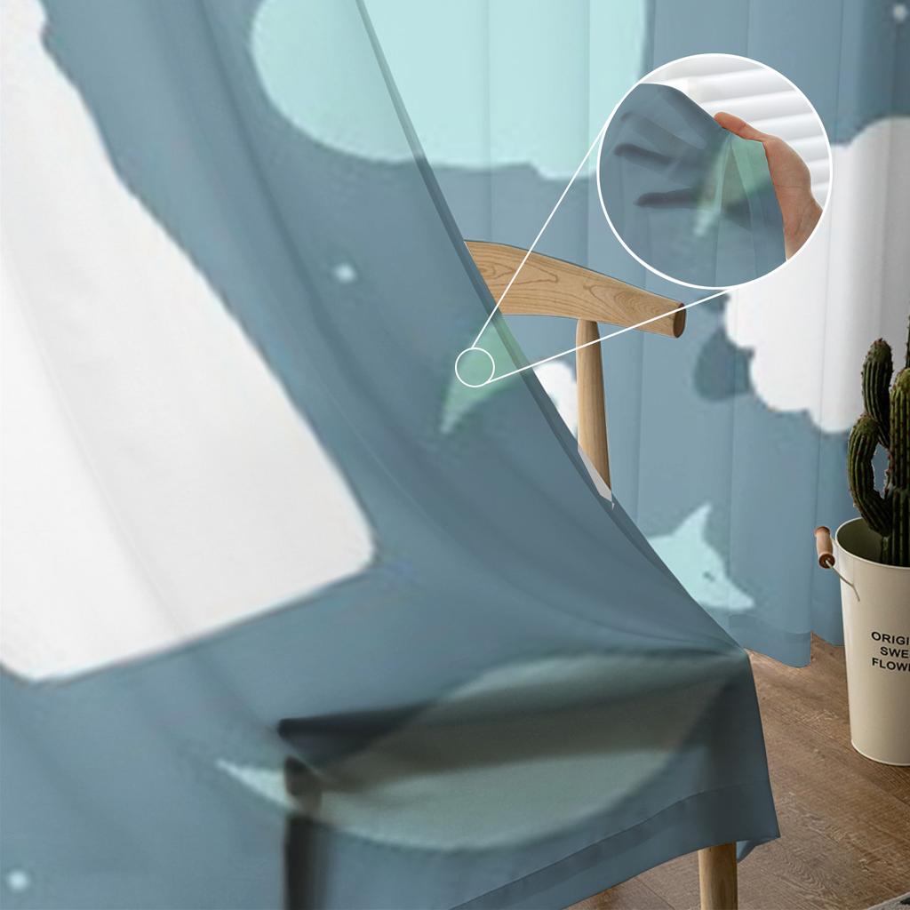 Zwierzęta Cartoon Design tiulowe przezroczyste zasłony do salonu sypialnia dekoracja kuchni woalowe zasłony z organzy