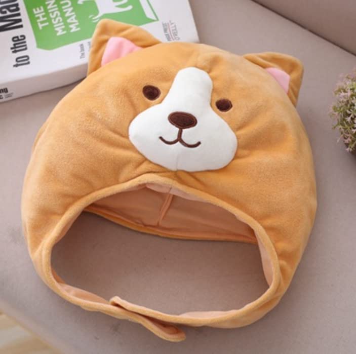 DOKiDOKi Shiba Inu Hat Cosplay Dog Japanese Dog Transformation Mask Head Headgear Plush Kigurumi Headwear Fluffy Cute Halloween Puppy Dog [Cute]