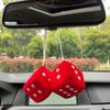 Dice Auto Rear Mirror Plush Dice Stuffed Toy Hanging Fuzzy Dice Auto Rear Mirror
