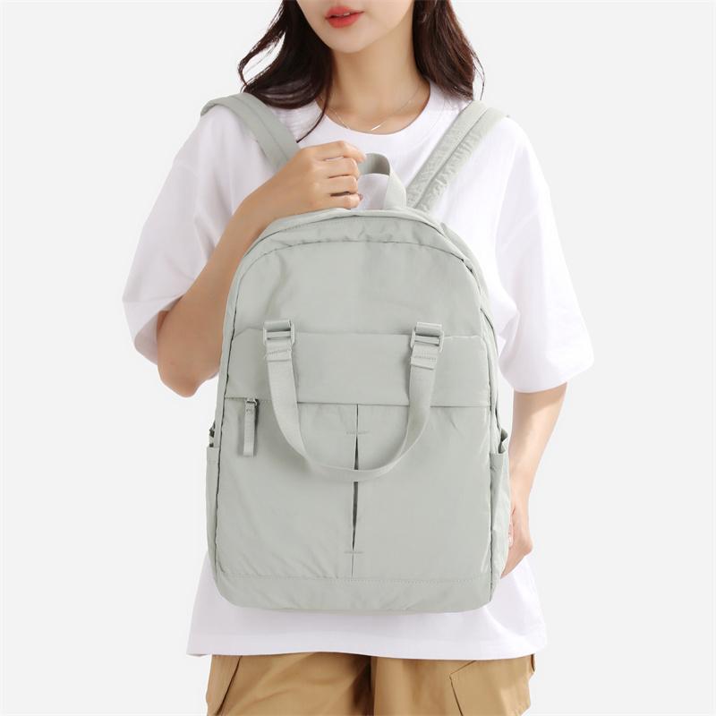Men Solid Color Backpack Women's Large Capacity Lightweight Backpack Student Travel Bag