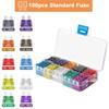 100Pcs Auto Fuse Kit 15A 20A 25A 30A 35A 10 Types Car Fuse Assortment with Box Blade Type Fuse Assorted Kit