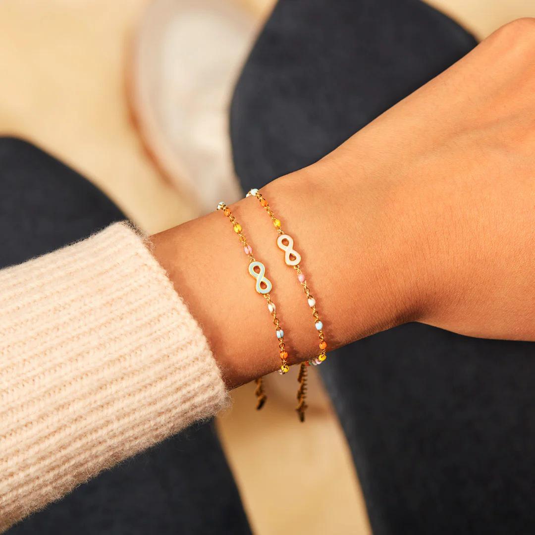 S925 Sterling Silver Enamel Infinity Bracelet - Women s Fashion, Trendy Lucky Number 8 Jewelry in European and American Style. 925 Silver