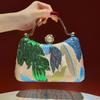 Embroidered Evening Bag Clutch for Ladies Cheongsam Handbag with Diamond Accents Handbag for Carrying Large Items