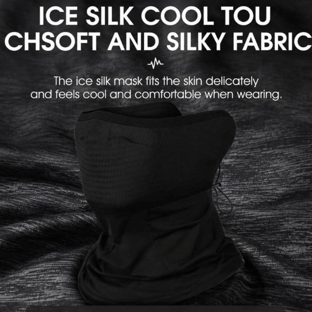 2PCS Breathable Bicycle Face Cover Ice Silk Ice Silk Neck Gaiter Durable Outdoor Face Scarf  Cycling