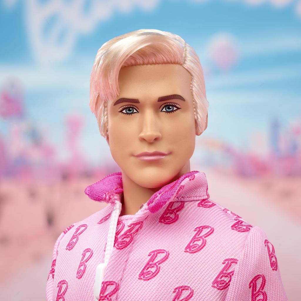 Barbie Ken Pink Jumpsuit Signature Black from the Movie Doll House for Pretend Ages 6 and JCP80 "Barbie" - Dress-Up Play, Up, Pink,