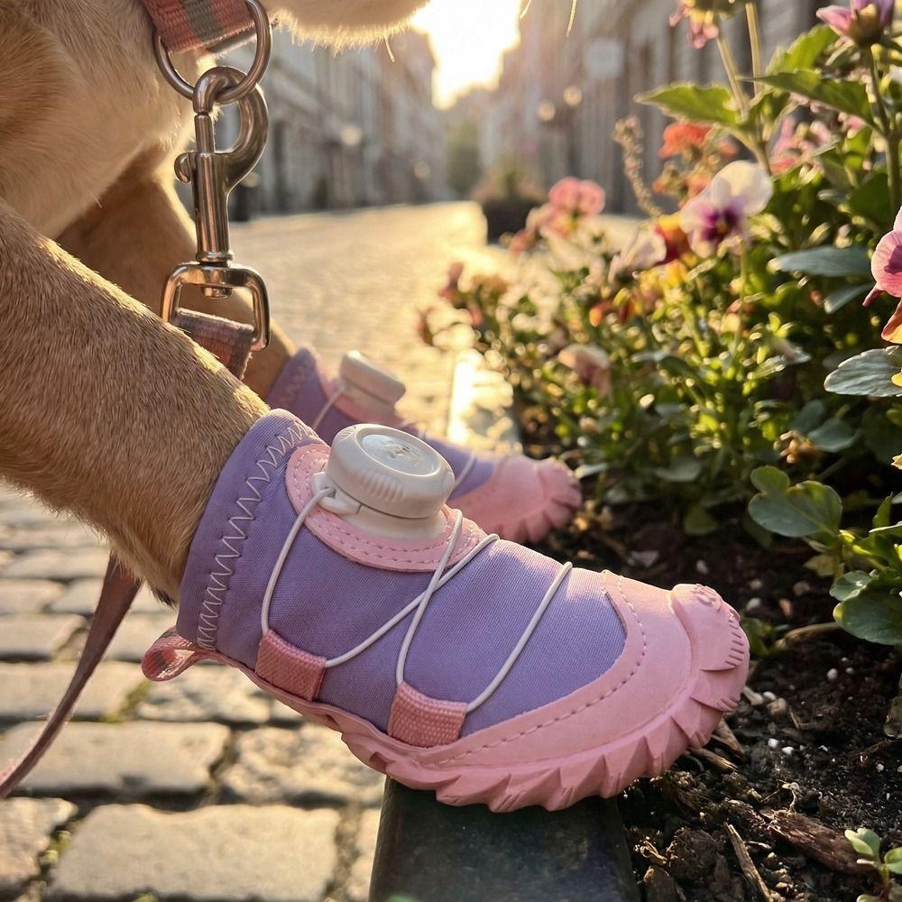 4PCS Anti-Slip Pet Mesh Boots Breathable Pet Paw Protector Wear-resistant Dog Sneakers Daily Wear
