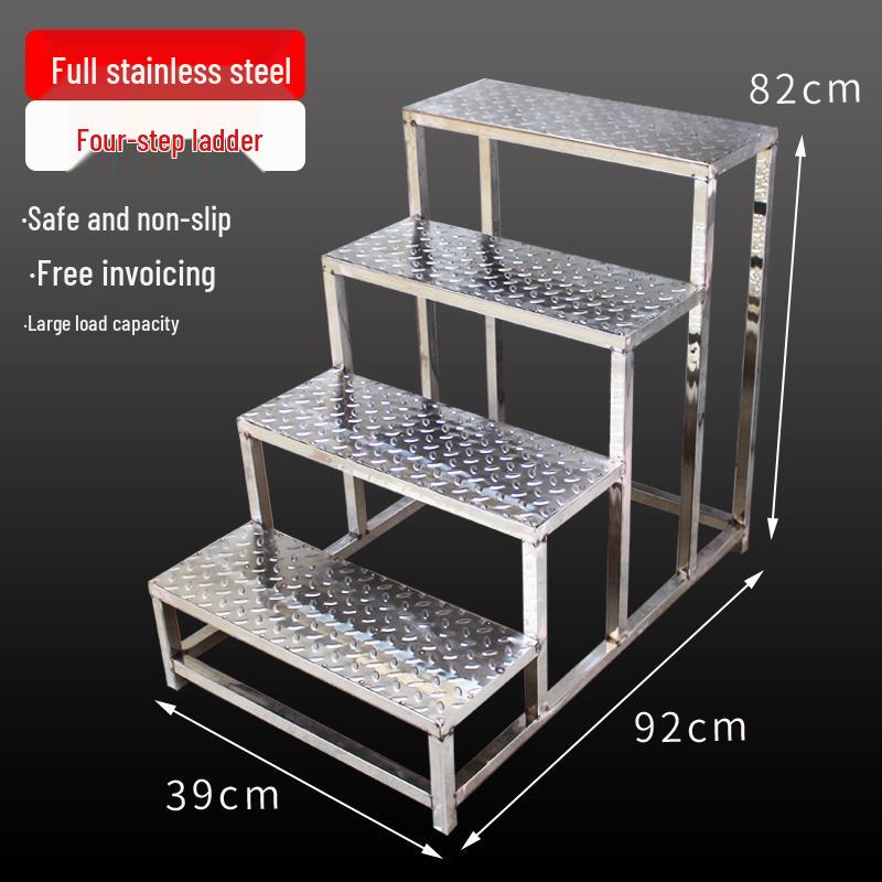 Stainless Steel Multi-Height Step Stool for Home, Factory, and Hospital Use