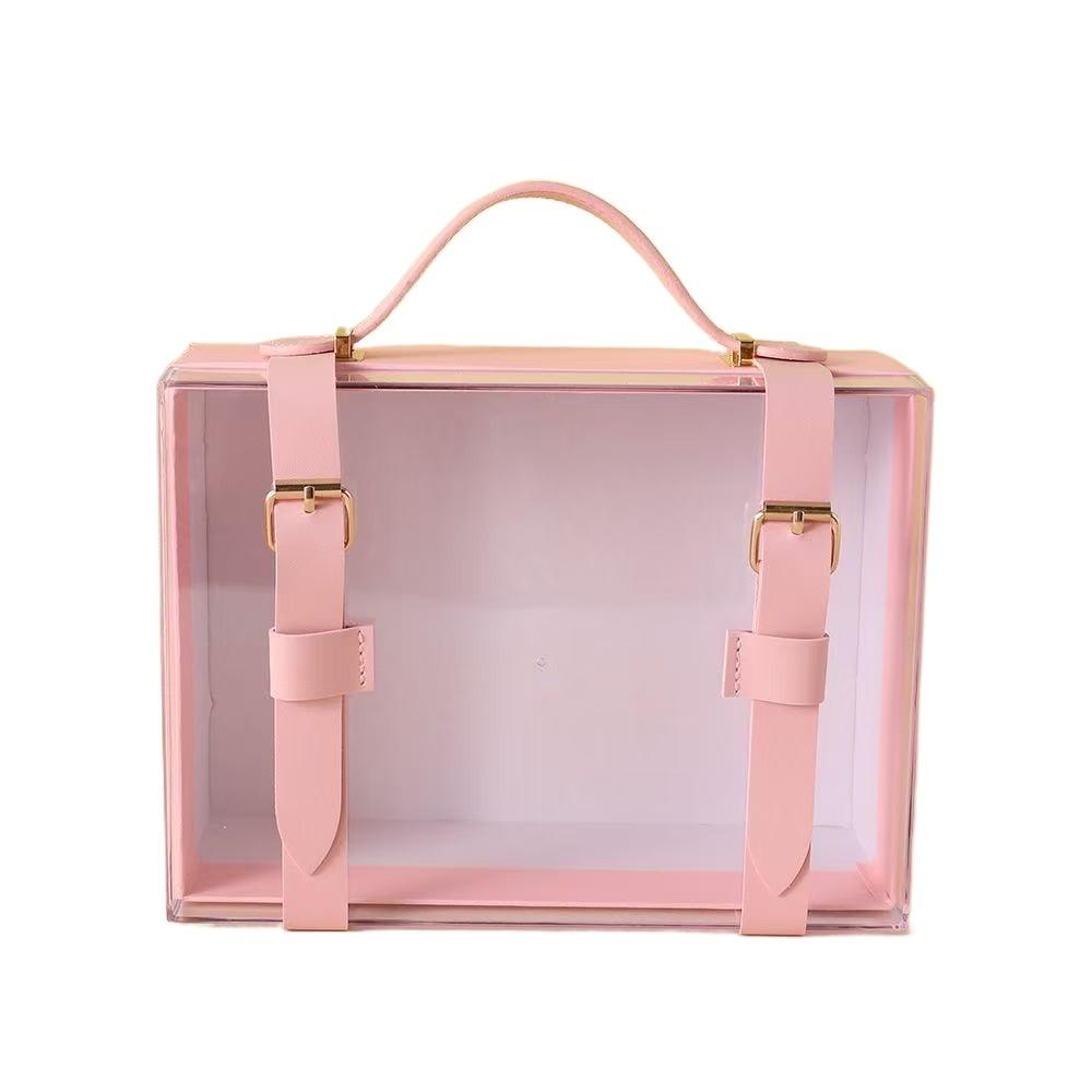 

Visible Windows Transparent Gift Box Light Luxury Present Box Wedding Candy Packaging Box New Year 23*17*9cm рожевий
