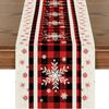 Christmas Table Runner Santa Tree Print 2026 New Year Party Festive Dining Table Decor Xmas Tablecloth