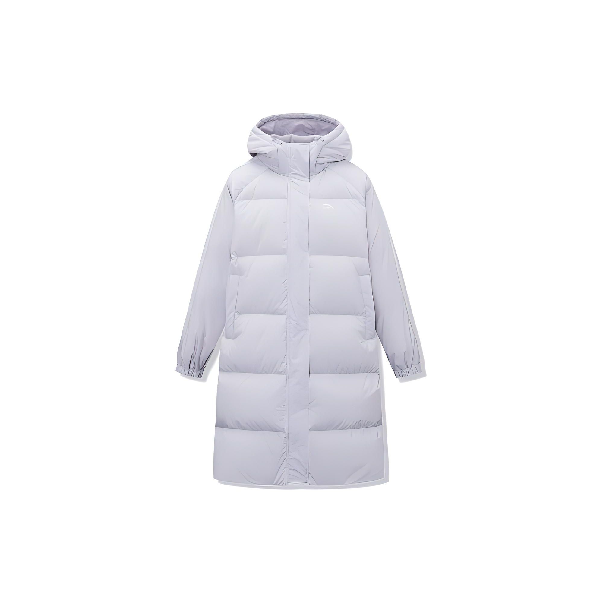 

Anta Пуховик Lifestyle Series с логотипом на молнии, утолщенный, с капюшоном, женская верхняя одежда, фиолетовый 962248971-4 XXL