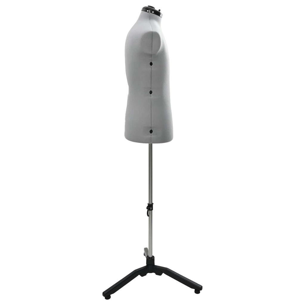 Adjustable Male Dress Form Gray 37.5 45.5 In