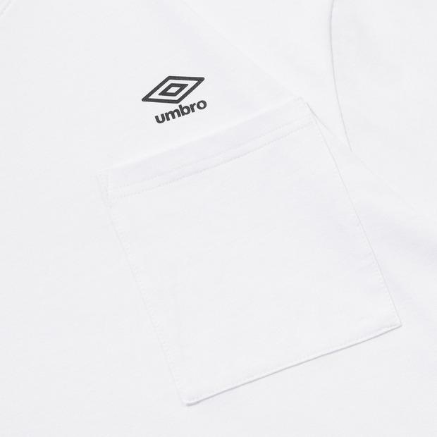 UMBRO Pocket Cotton Long Sleeve T-Shirt White Ur121Crl11